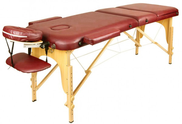 Складной массажный стол Atlas Sport 3-с, 70 см, деревянный (бургунди)