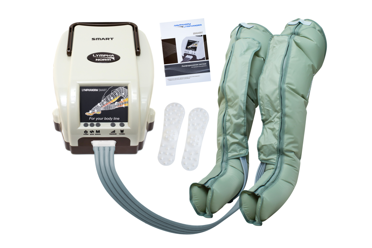 Лимфодренажный аппарат LymphaNorm Smart + 2 манжеты для ног (L) + талия (XL / XXL) + манжета для рук