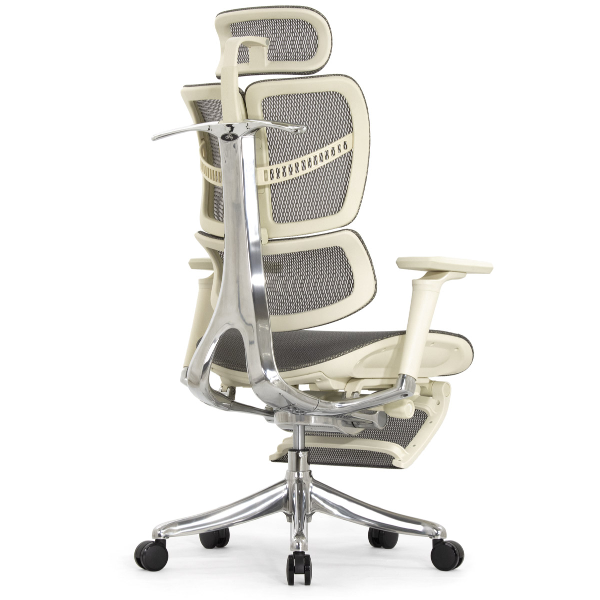 Анатомическое кресло Falto Fly 2 с подножкой (динамичный подголовник, подлокотники 6D (360), сетка, светлый)