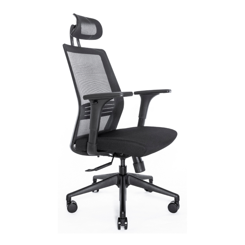 Эргономичное кресло Falto Soul Auto (автоматическая жёсткость качания, сетка, ткань, чёрный)