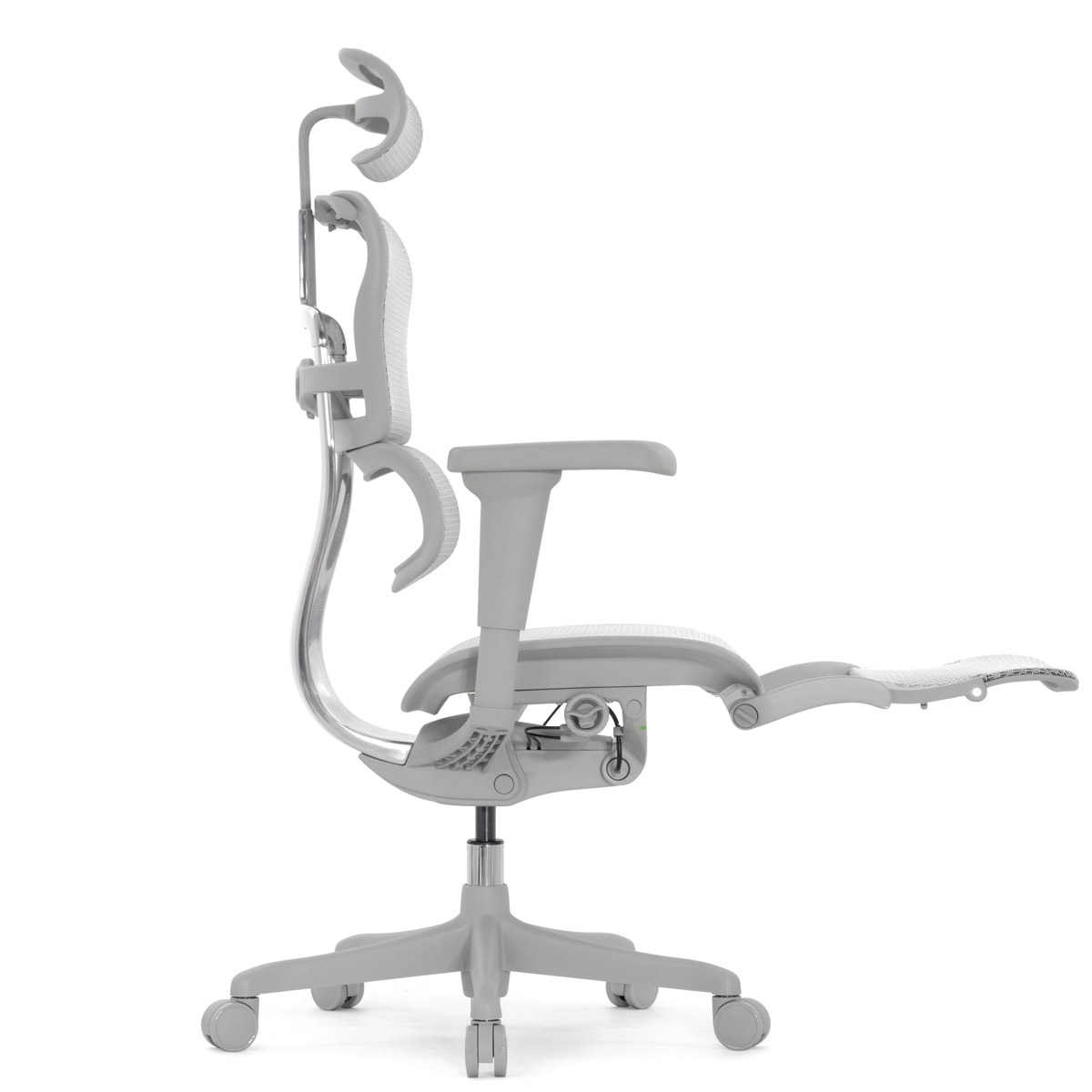 Эргономичное кресло Falto Ergohuman 2 Ultra с подножкой (наклон вперёд, сетка, серый)