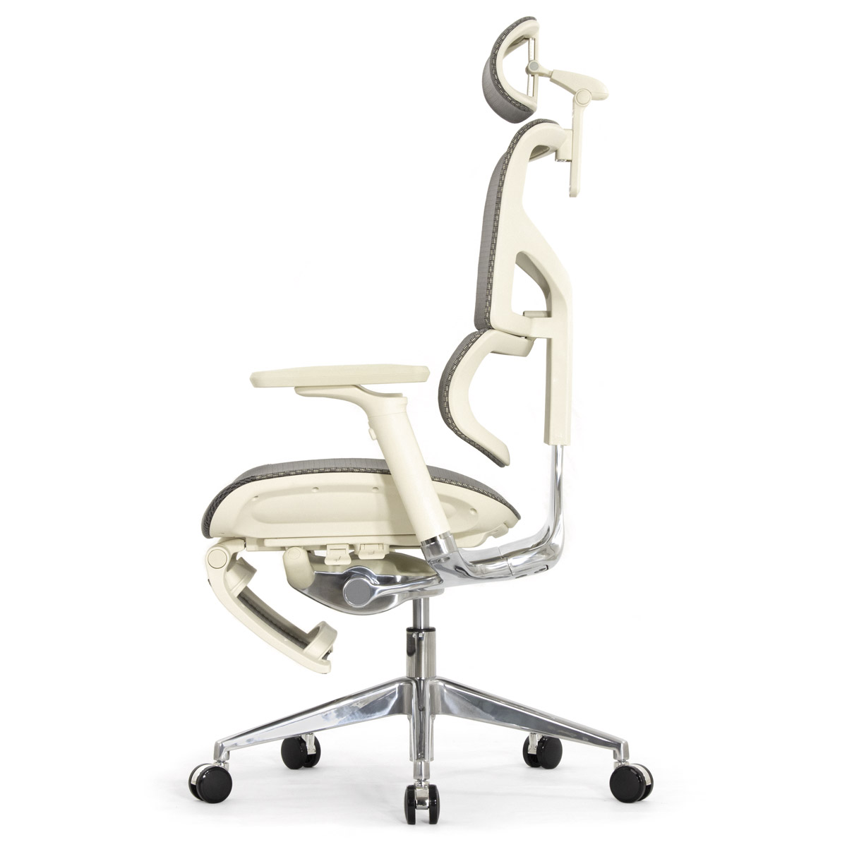 Эргономичное кресло Falto Sail 2 с подножкой (динамичный поясничный упор, подлокотники 6D (360), сетка, светлый)