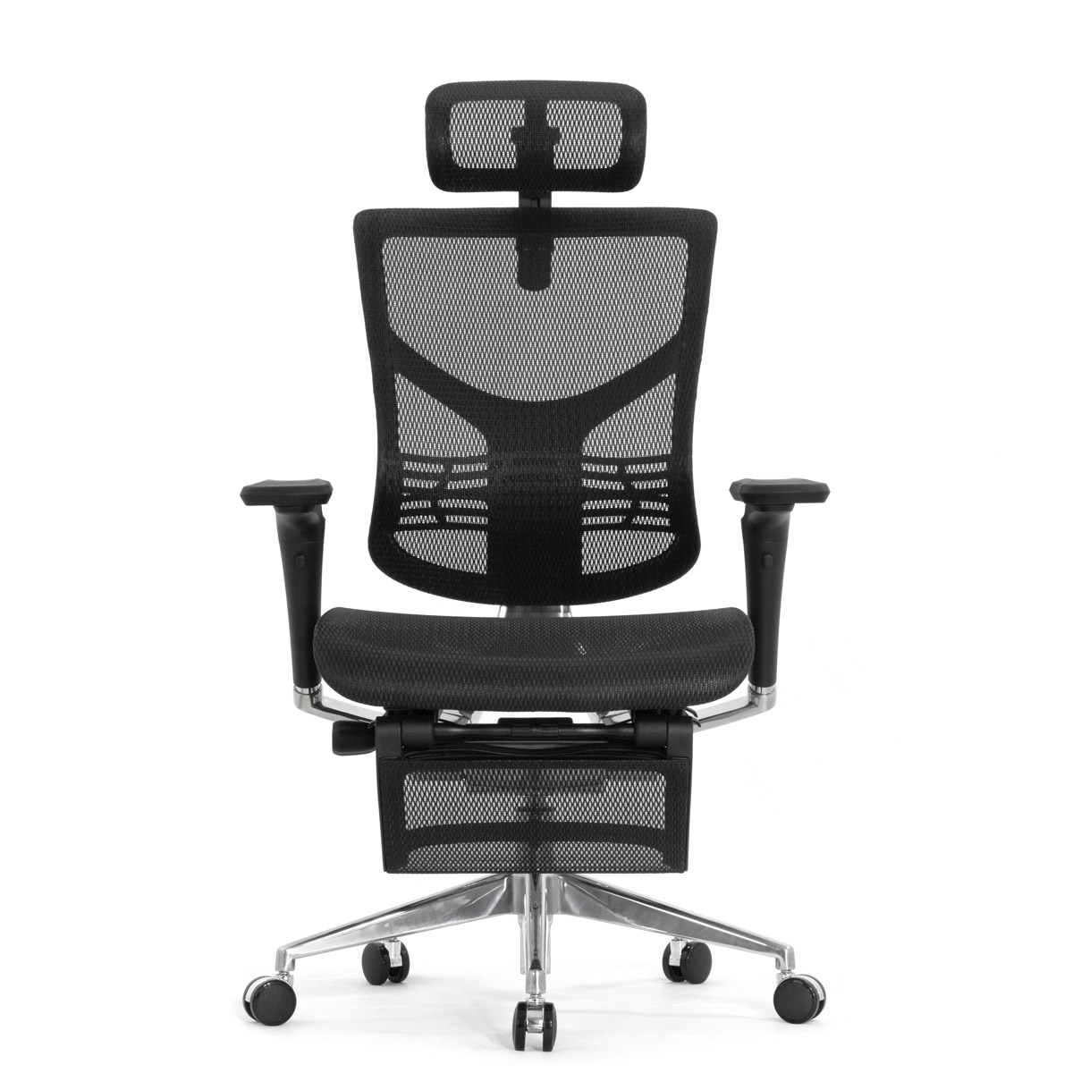 Эргономичное кресло Falto Star 2 с подножкой (подлокотники 6D (360), сетка, цвет чёрный)