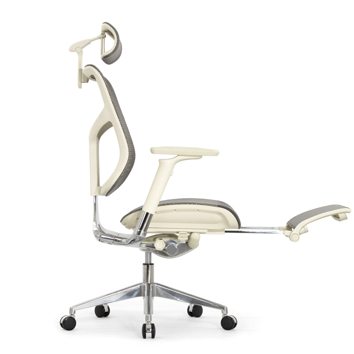 Эргономичное кресло Falto Star 2 с подножкой (подлокотники 6D (360), сетка, цвет светлый)