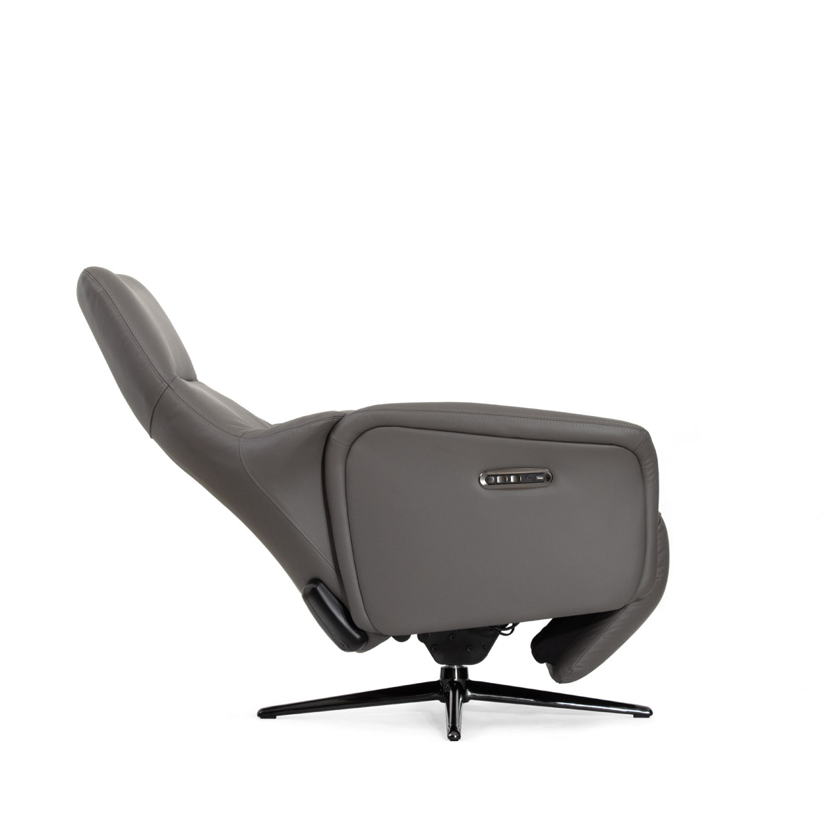 Кресло-реклайнер Falto Titanio (2 мотора, zero, аккумулятор, натуральная кожа, тёмно-серый)