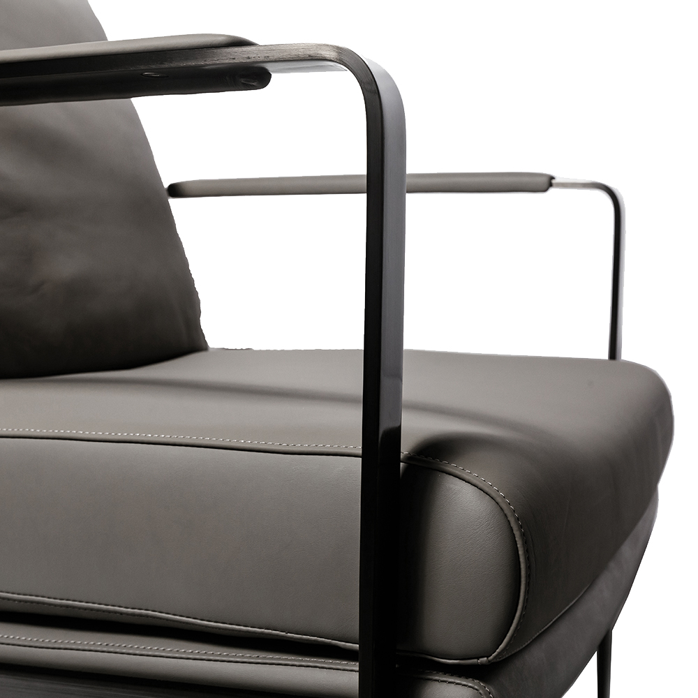 Эргономичное кресло Noel Lounge серая кожа Nappa Premium