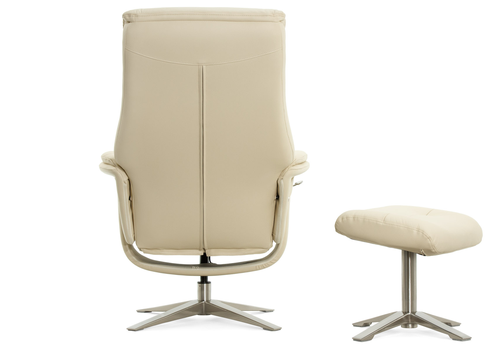 Кресло-реклайнер Falto Boss (оттоманка, натуральная кожа, бежевый)