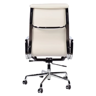 Эргономичное кресло Eames HB Soft Pad Executive Chair EA 219, кремовая кожа
