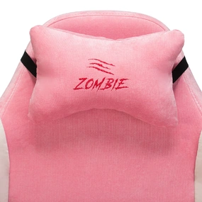 Геймерское кресло Zombie Fabric белый/розовый с подголов., крестовина пластик (белый)