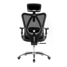 Эргономичное кресло Falto Viva (2D поясничный упор, сетка, ткань, чёрный)