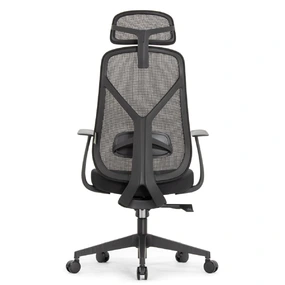 Эргономичное кресло Falto Kuraj (поясничный упор, сетка, ткань, чёрный)