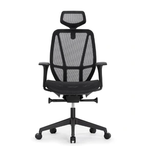 Эргономичное кресло Falto HOP ECO (удлинённое сиденье, сетка, чёрный)