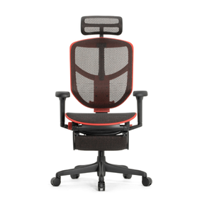 Геймерское кресло Falto Enjoy 2 Ultra Game с подножкой (наклон вперёд, сетка, чёрный с красным)