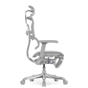 Эргономичное кресло Falto Ergohuman 2 Luxury с подножкой (SmartWork, алюминий, наклон вперёд, сетка, серый)
