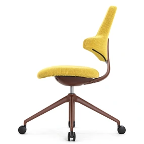 Эргономический стул Falto SOKOA ACTIV (отклонение, каркас бордо, ткань, жёлтый)