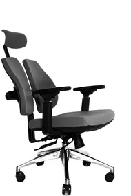 Ортопедическое кресло Falto ALPHA (корсетная спинка, ткань, тёмно-серый)